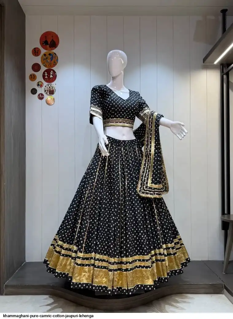 KHAMMAGHANI PURE CAMRIC COTTON JAUPURI LEHENGA 4