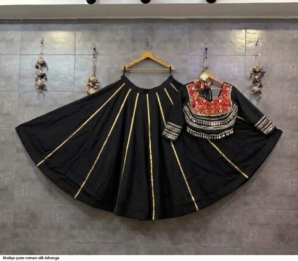 KHELIYO PURE ROMAN SILK LEHENGA 2