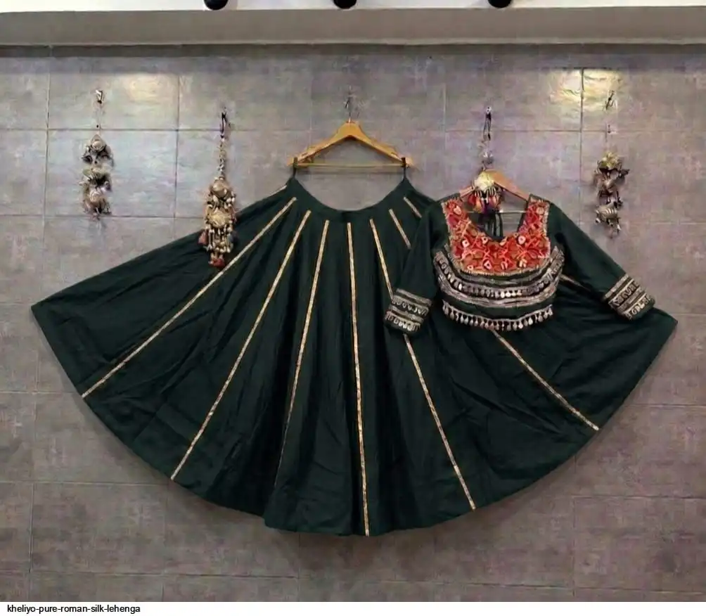 KHELIYO PURE ROMAN SILK LEHENGA 3