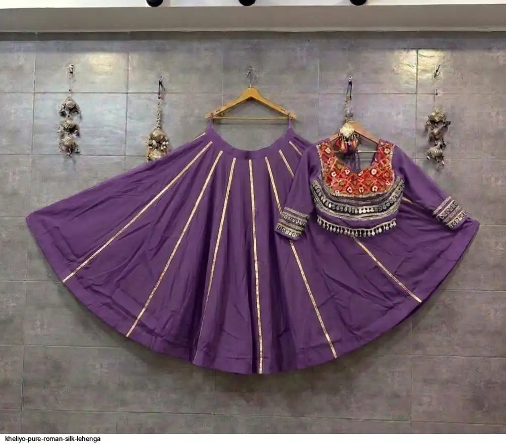 KHELIYO PURE ROMAN SILK LEHENGA 7