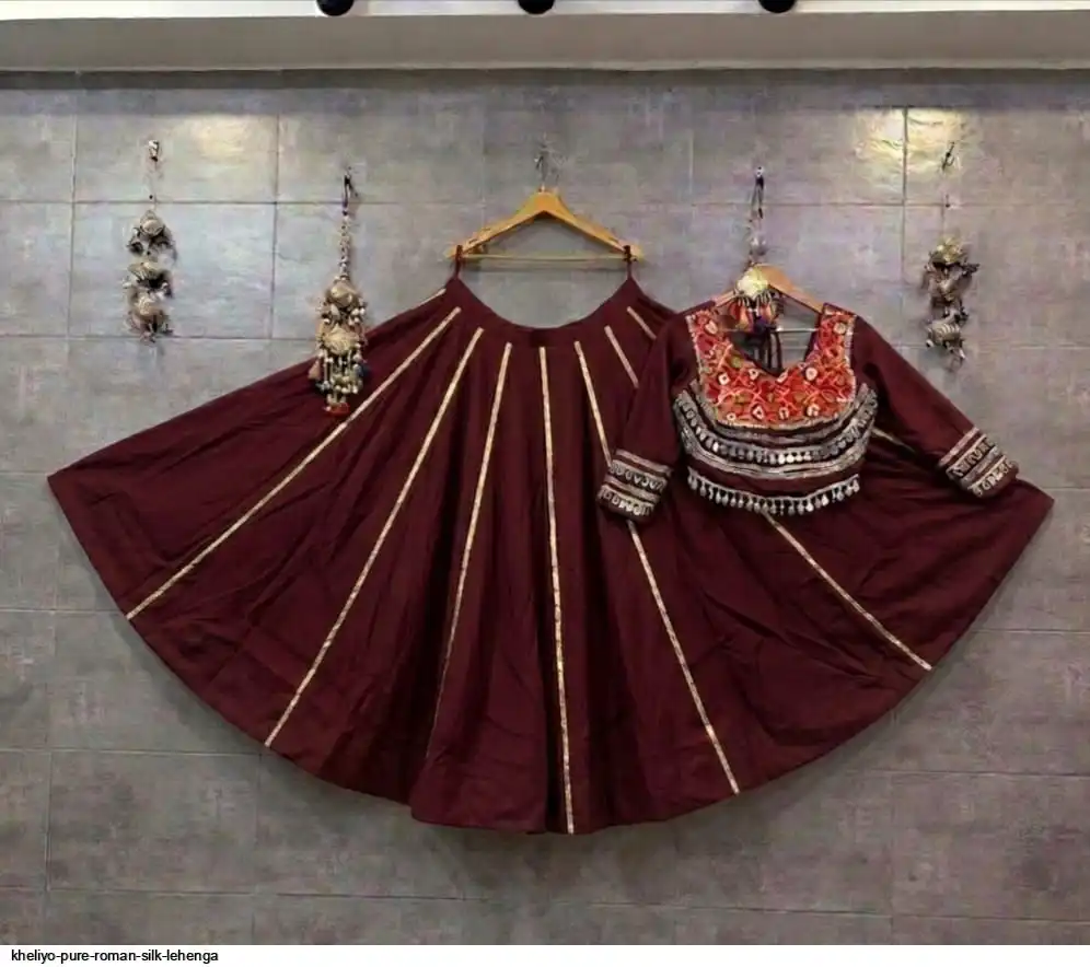 KHELIYO PURE ROMAN SILK LEHENGA 6