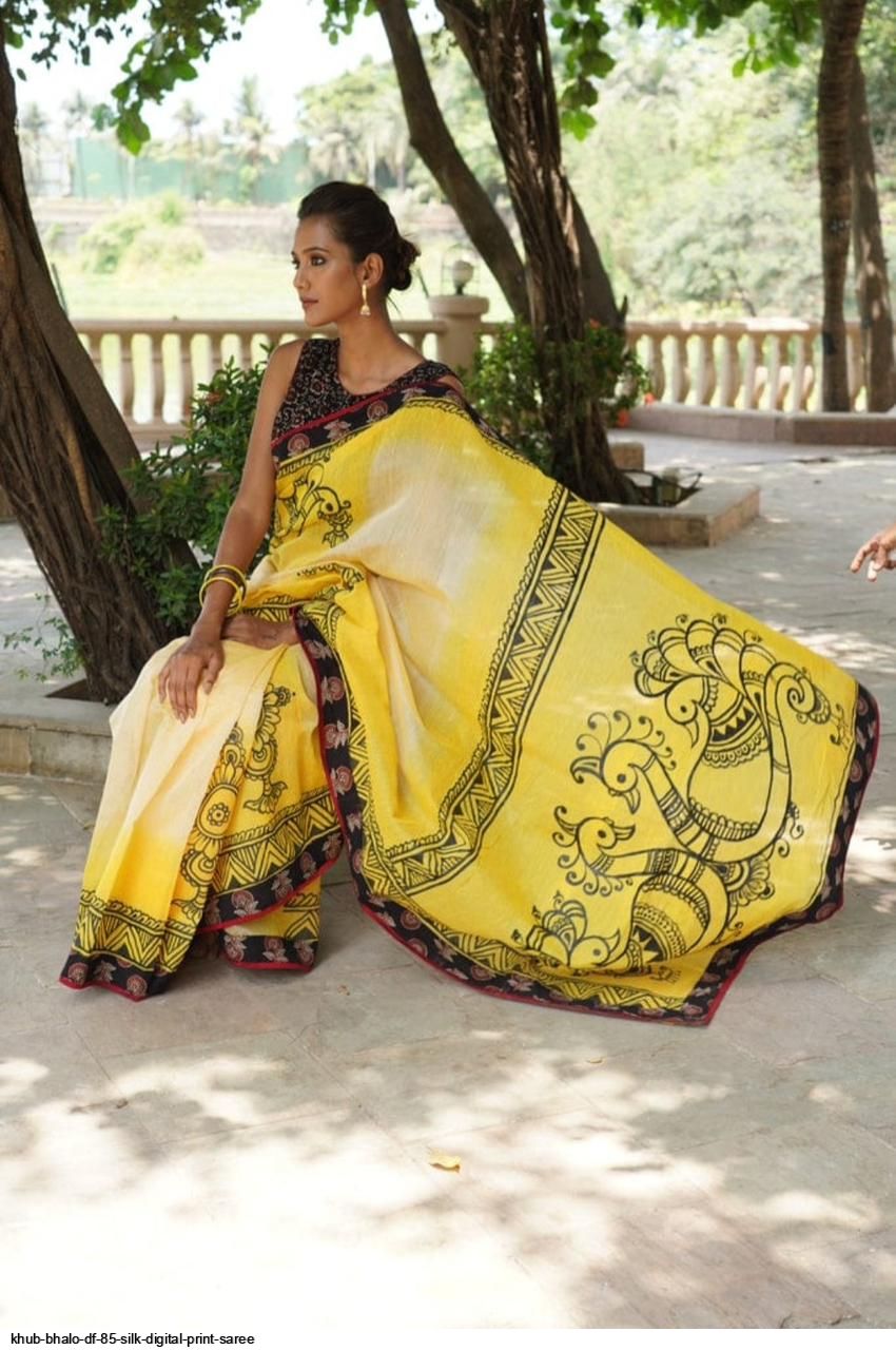 KHUB BHALO DF 85 SILK DIGITAL PRINT SAREE