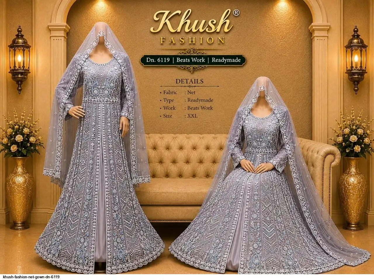 KHUSH FASHION NET GOWN DN 6119 A
