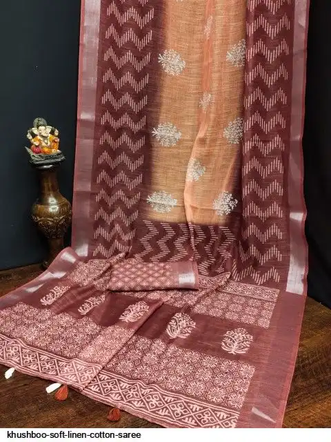 KHUSHBOO SOFT LINEN COTTON SAREE B