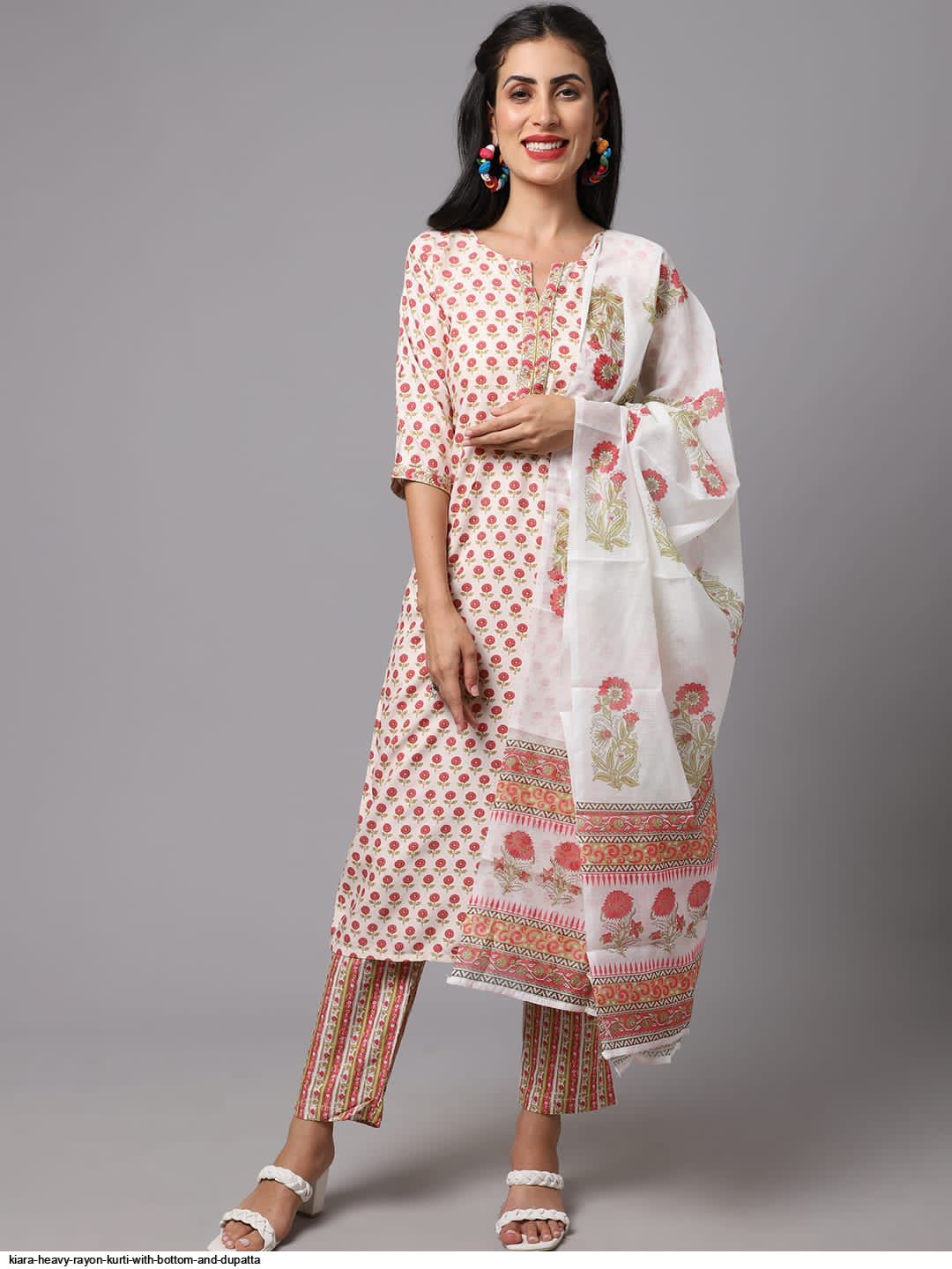 Kiara Heavy Rayon KURTI WITH BOTTOM AND DUPATTA