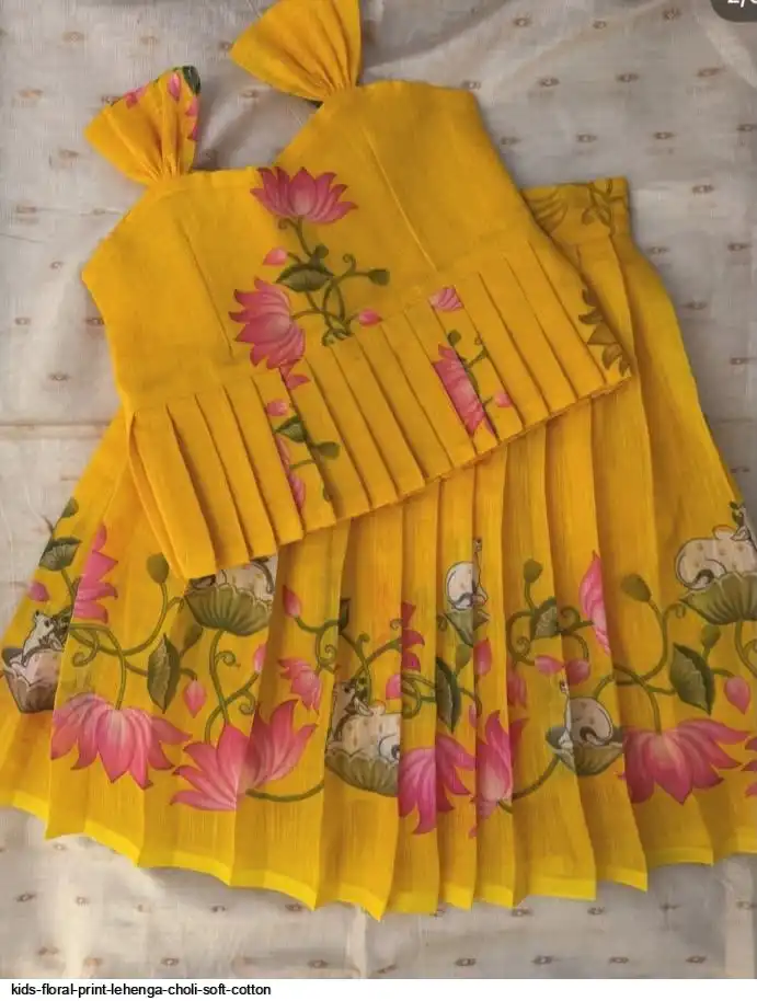 KIDS FLORAL PRINT LEHENGA CHOLI SOFT COTTON 3
