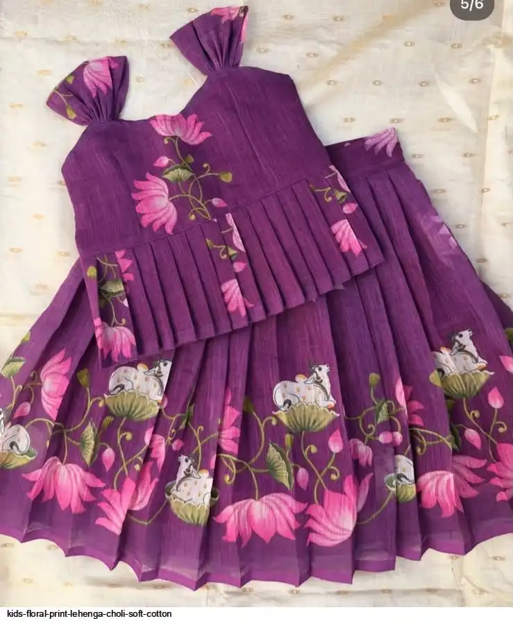 KIDS FLORAL PRINT LEHENGA CHOLI SOFT COTTON 2