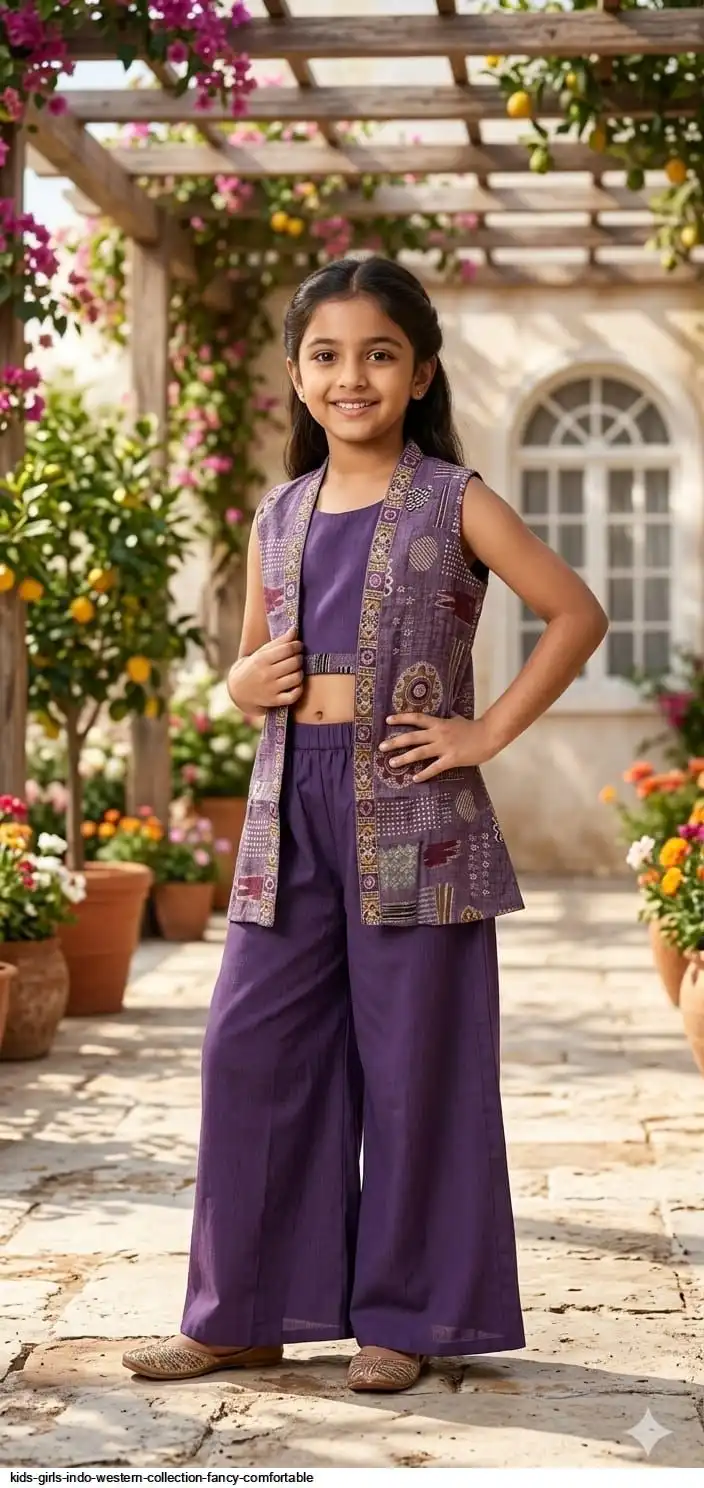 KIDS GIRLS INDO WESTERN COLLECTION FANCY COMFORTABLE D