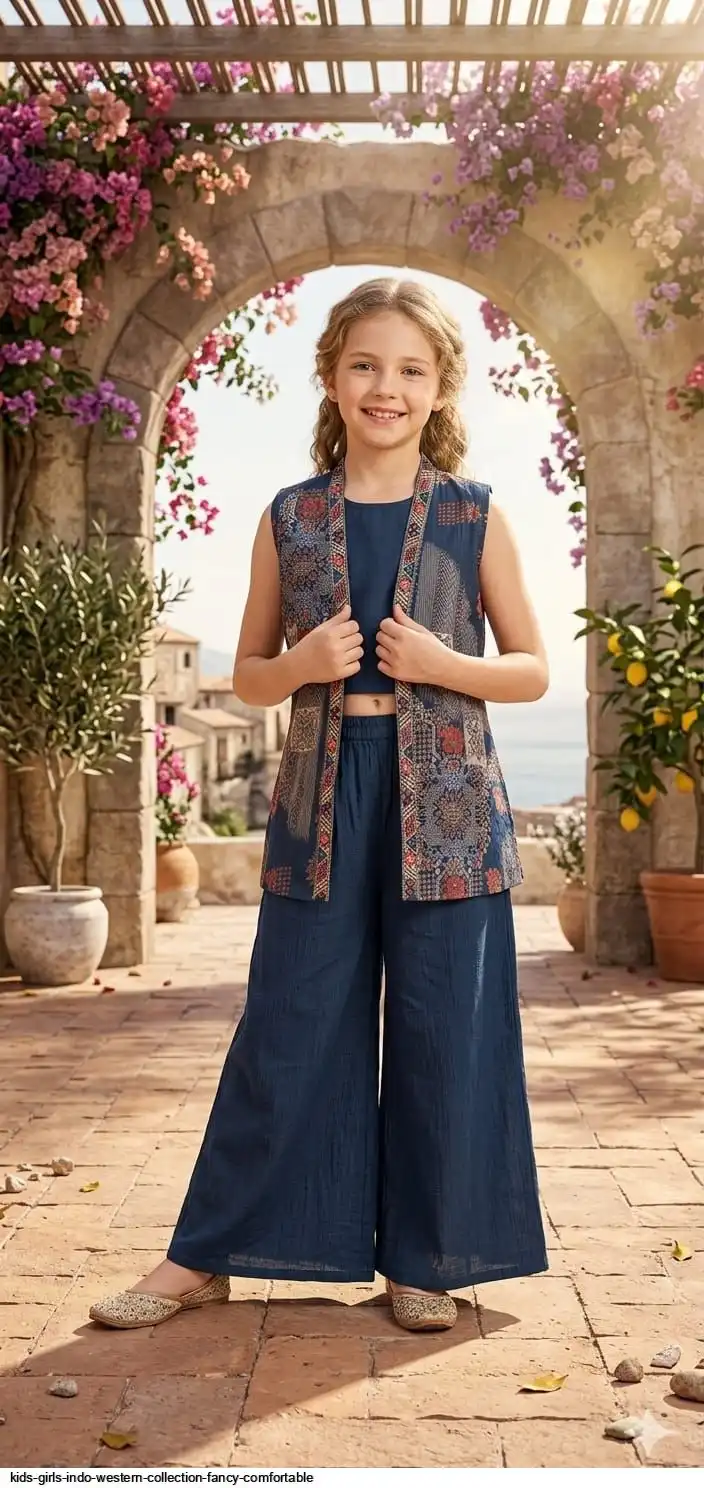 KIDS GIRLS INDO WESTERN COLLECTION FANCY COMFORTABLE B