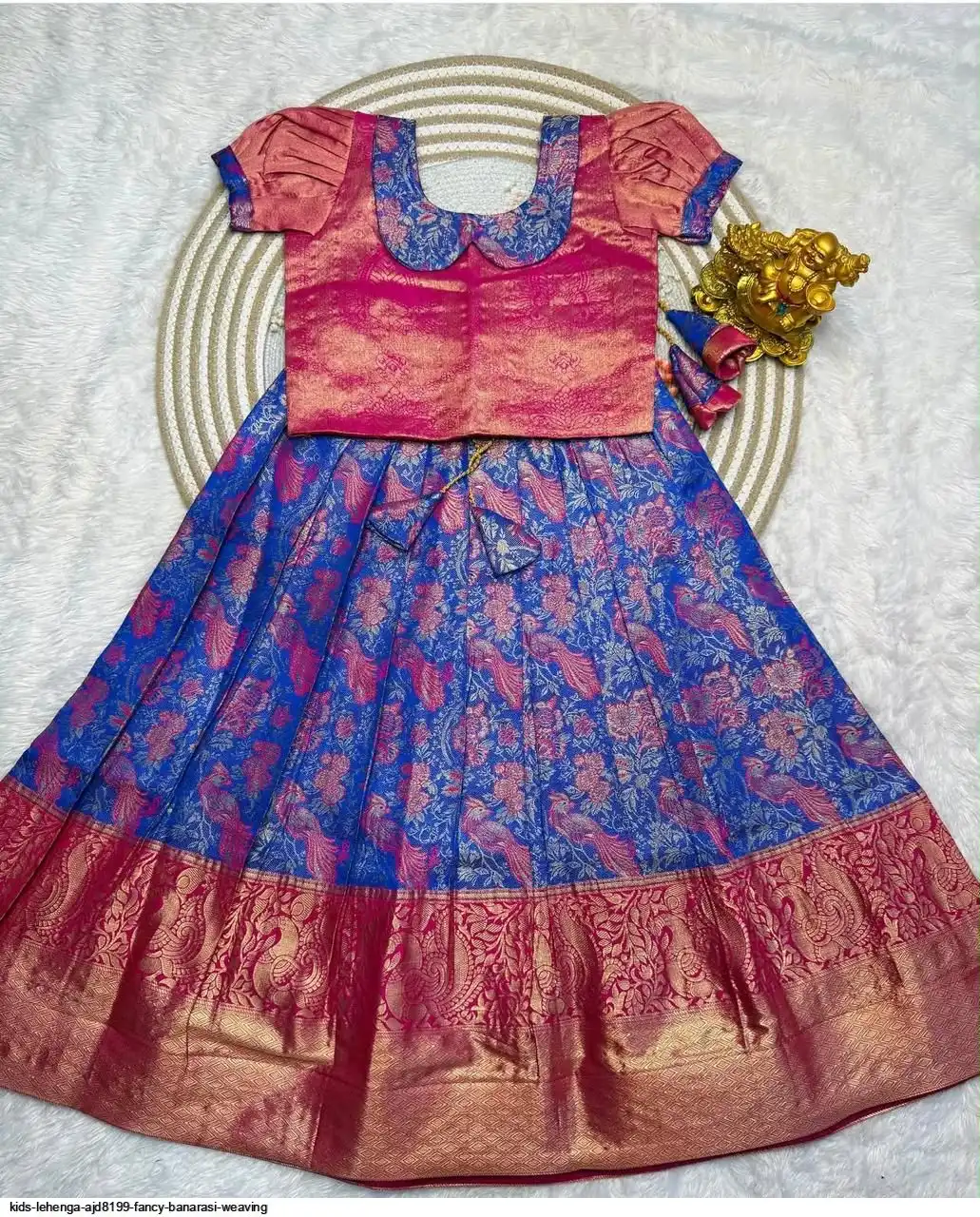 KIDS LEHENGA AJD8199 FANCY BANARASI WEAVING 1