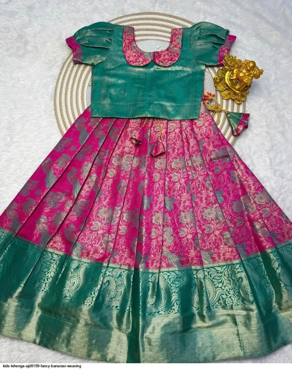 KIDS LEHENGA AJD8199 FANCY BANARASI WEAVING 2