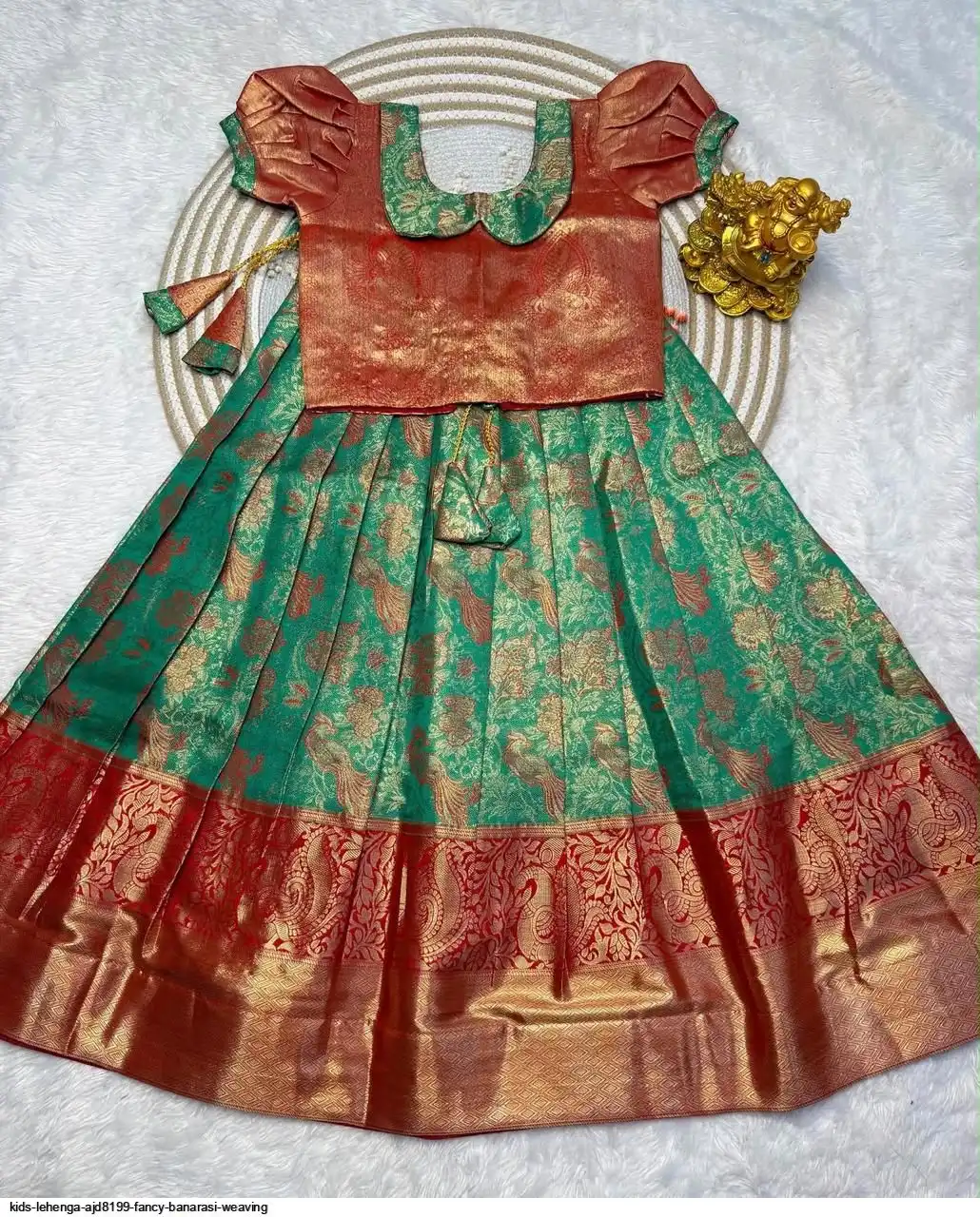 KIDS LEHENGA AJD8199 FANCY BANARASI WEAVING 4