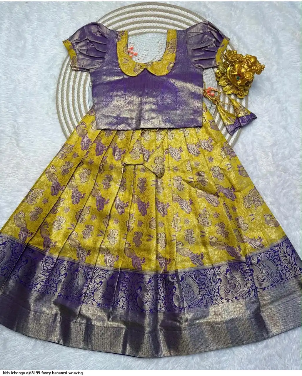KIDS LEHENGA AJD8199 FANCY BANARASI WEAVING 3