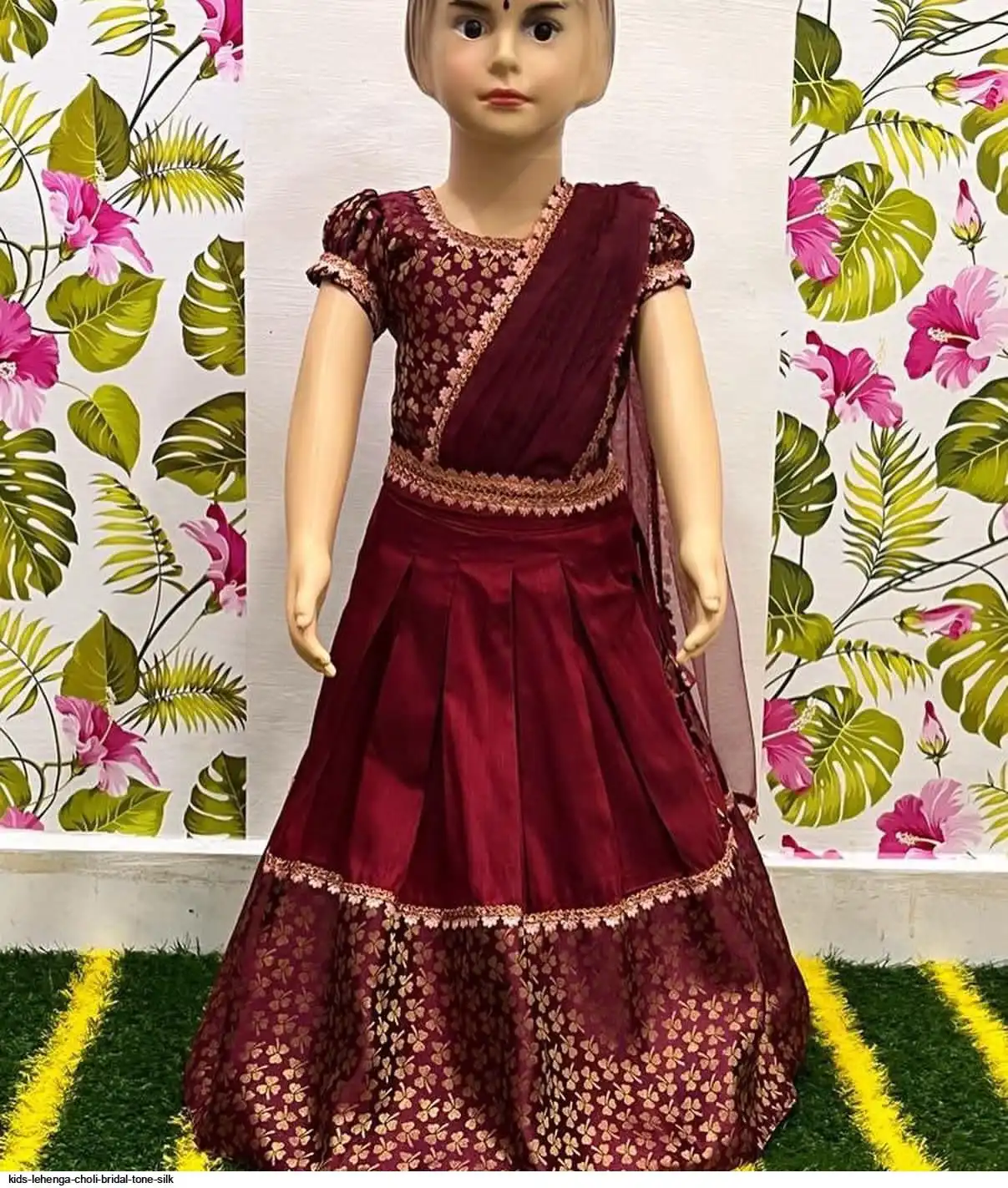 KIDS LEHENGA CHOLI BRIDAL TONE SILK 3