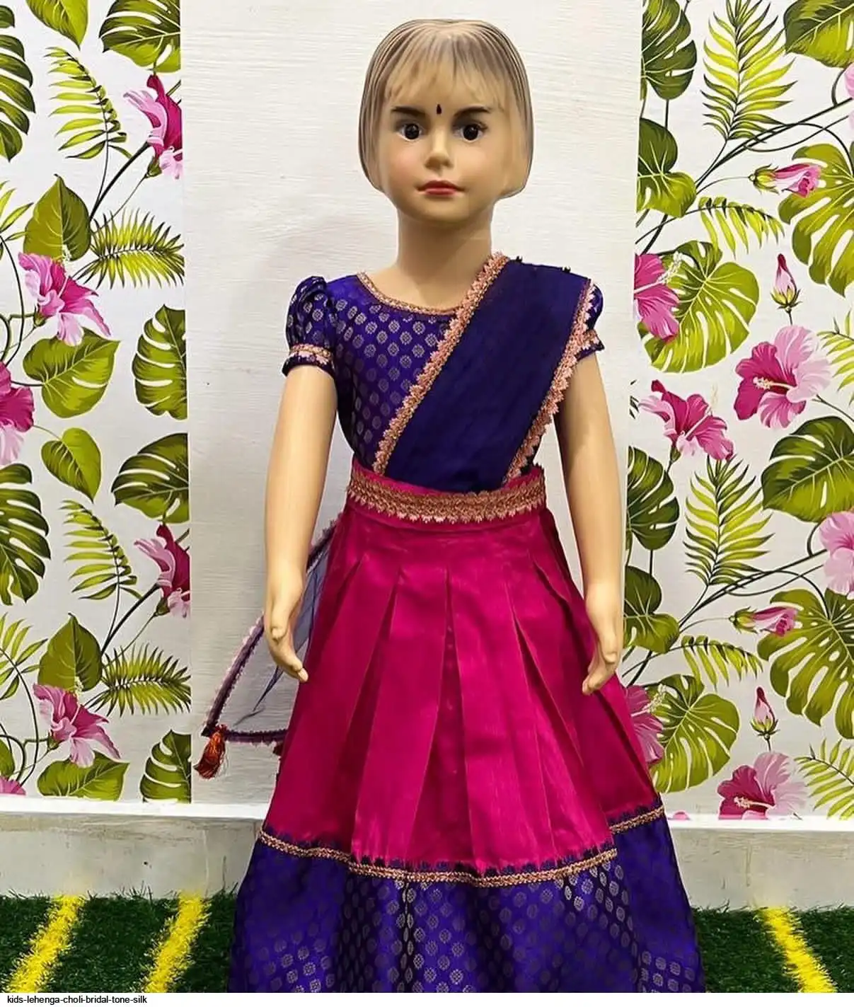 KIDS LEHENGA CHOLI BRIDAL TONE SILK 4