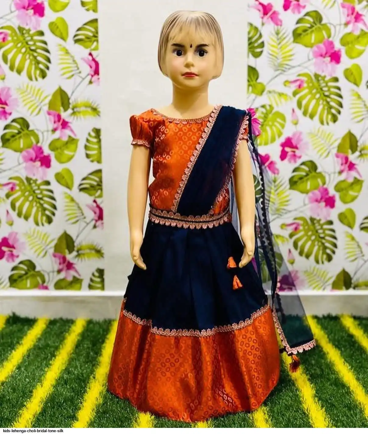 KIDS LEHENGA CHOLI BRIDAL TONE SILK 5