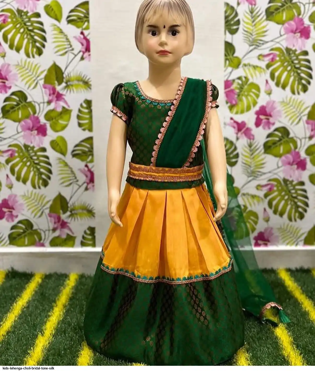 KIDS LEHENGA CHOLI BRIDAL TONE SILK 6