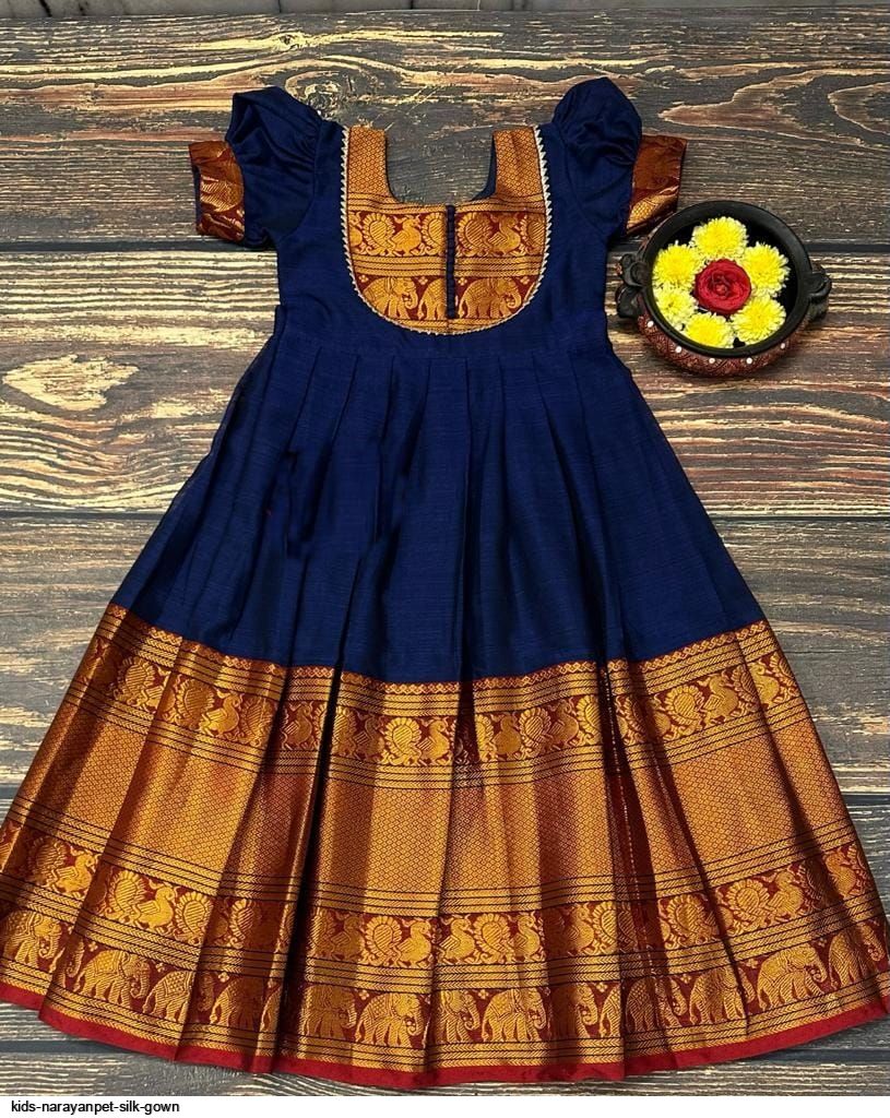 Beautifully Designed Floor Length Stylish Embroidered Kids Silk Gown at  Best Price in Phulwari | Ki & Ka Kidz Fashion