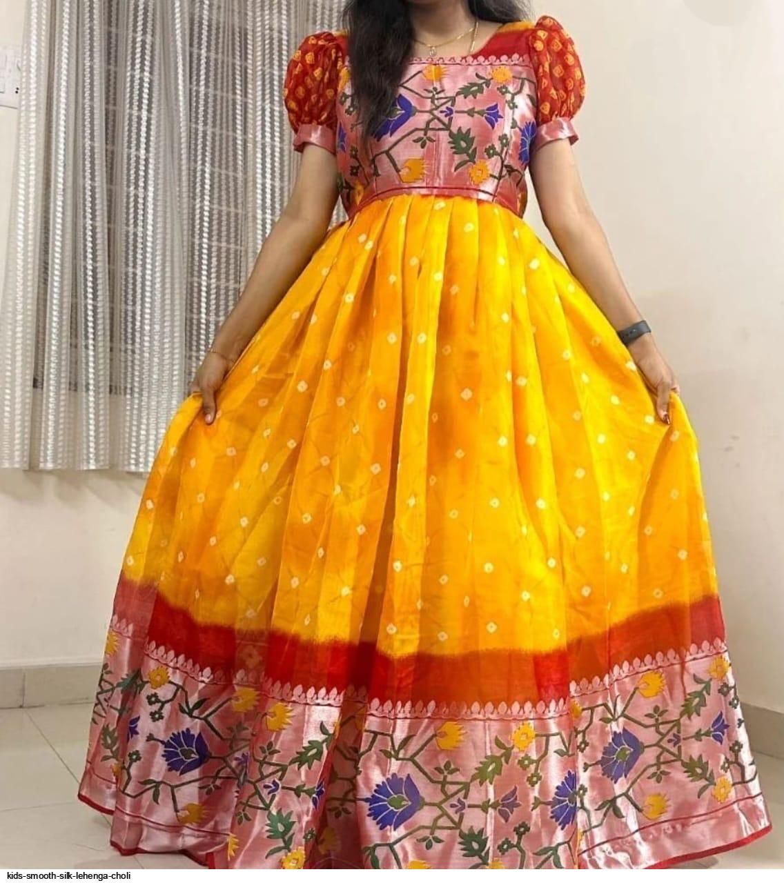 KIDS SMOOTH SILK LEHENGA CHOLI A