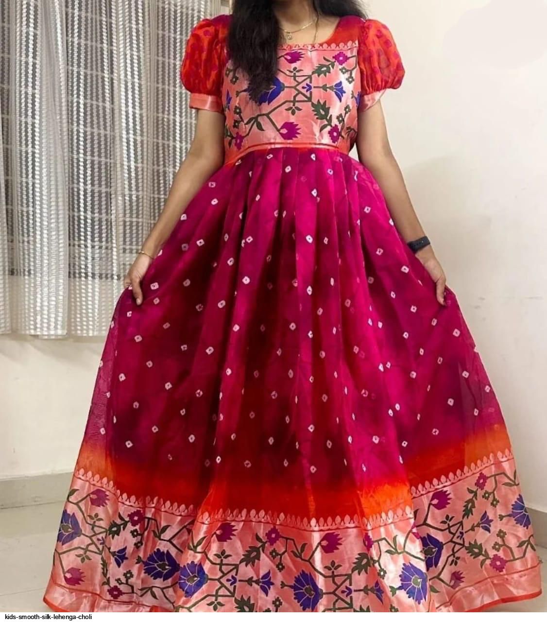 KIDS SMOOTH SILK LEHENGA CHOLI F