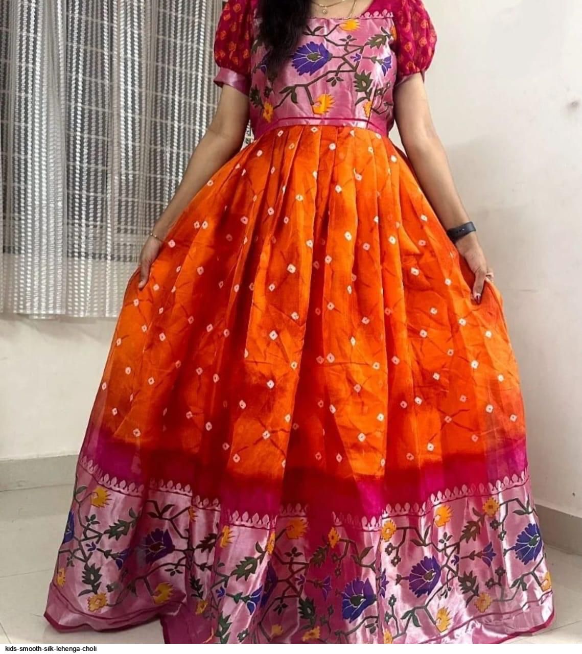 KIDS SMOOTH SILK LEHENGA CHOLI B