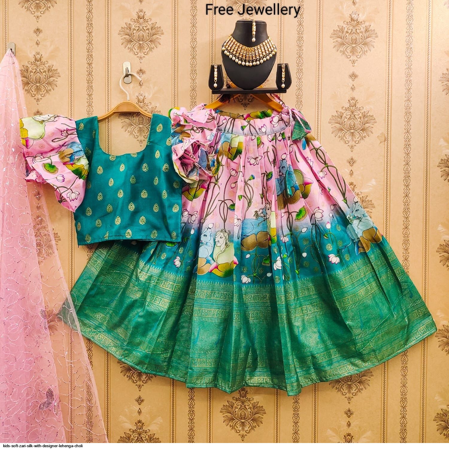 Shop BYB Premium Kids Self Design Lehenga Choli for Kids Online 39610303