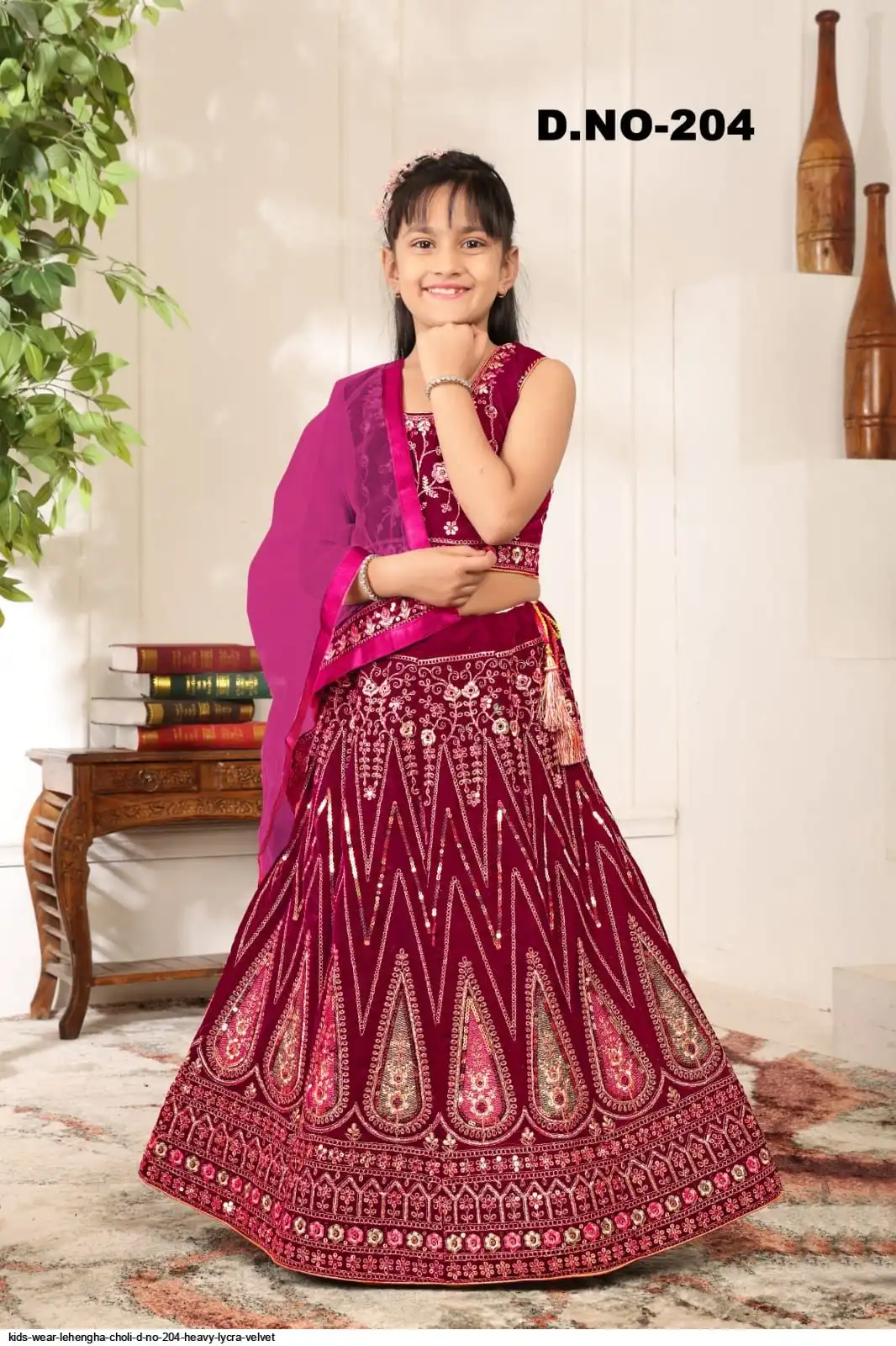 Kids Wear Lehengha Choli D NO 204 Heavy Lycra Velvet