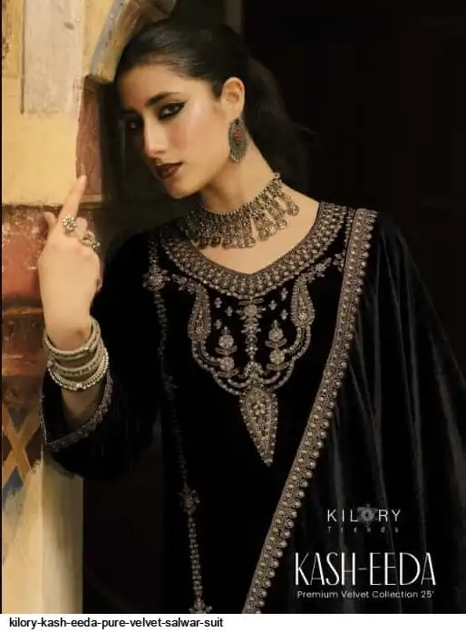 KILORY KASH EEDA PURE VELVET SALWAR SUIT