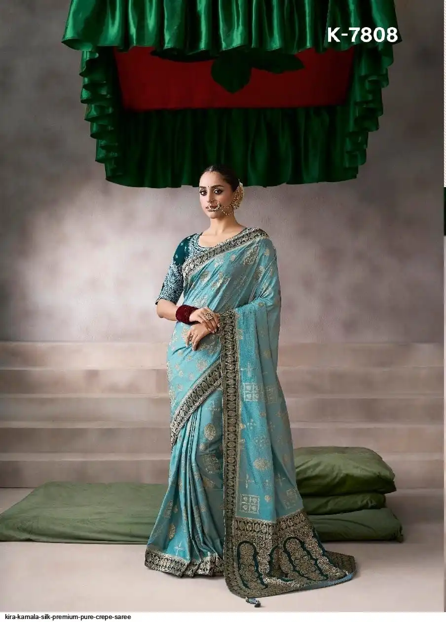 KIRA KAMALA SILK PREMIUM PURE CREPE SAREE 7808