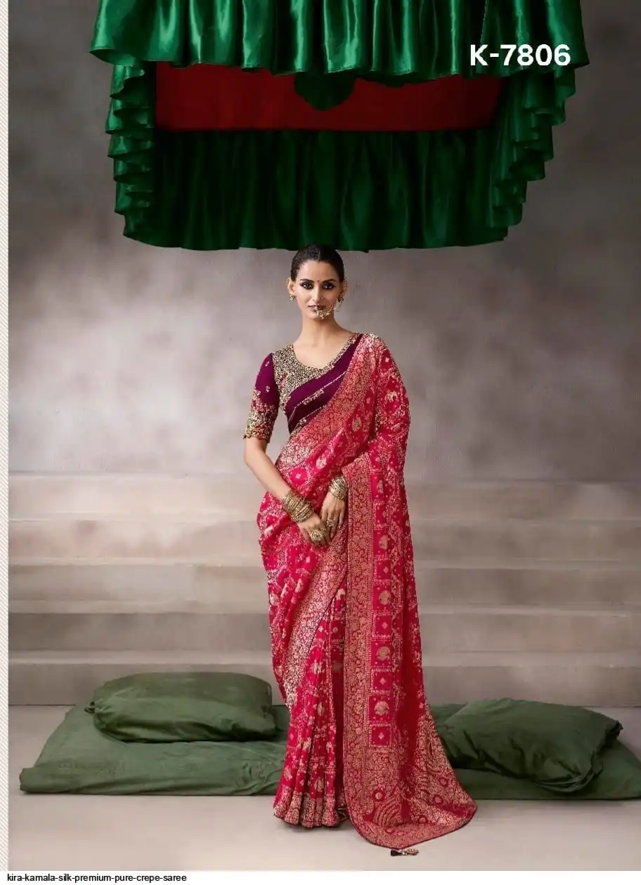 KIRA KAMALA SILK PREMIUM PURE CREPE SAREE 7806