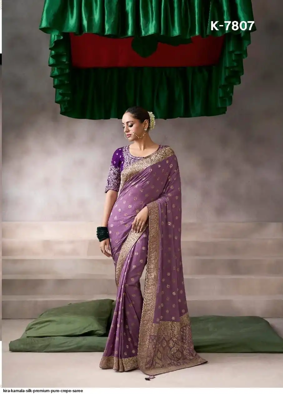 KIRA KAMALA SILK PREMIUM PURE CREPE SAREE 7807