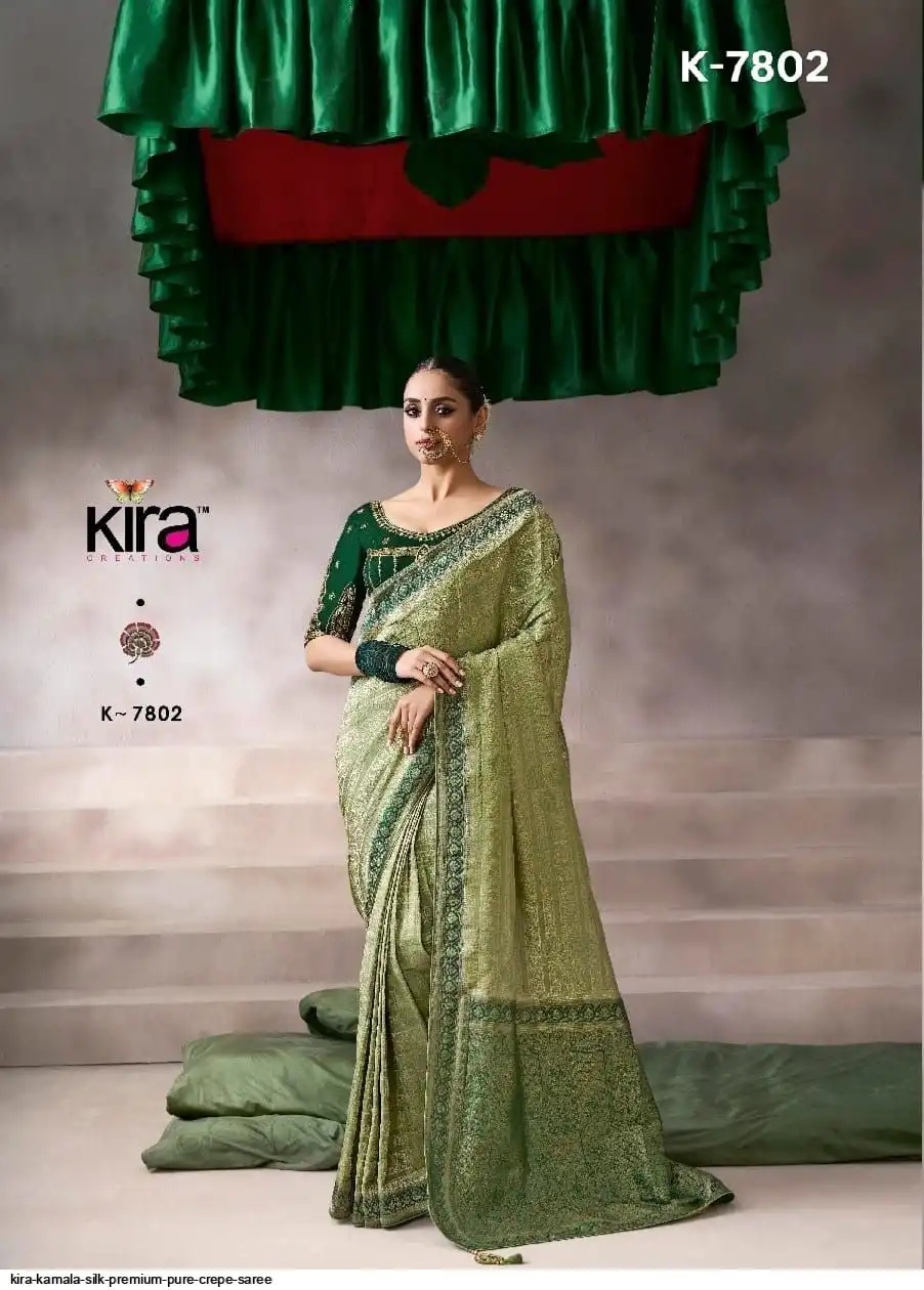 KIRA KAMALA SILK PREMIUM PURE CREPE SAREE 7802