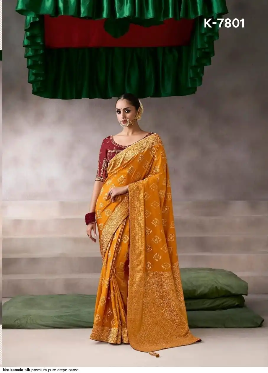 KIRA KAMALA SILK PREMIUM PURE CREPE SAREE 7801