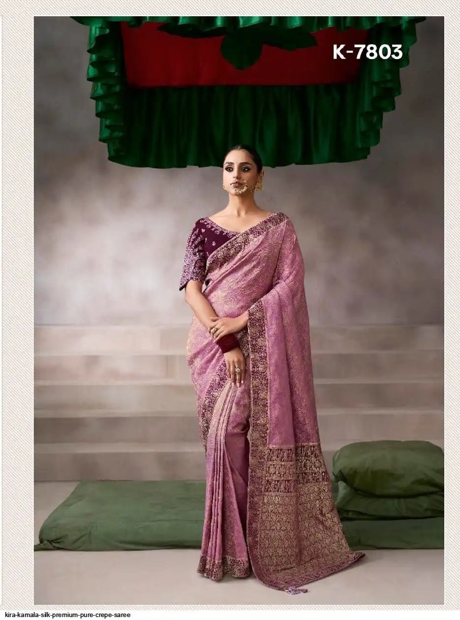 KIRA KAMALA SILK PREMIUM PURE CREPE SAREE 7803