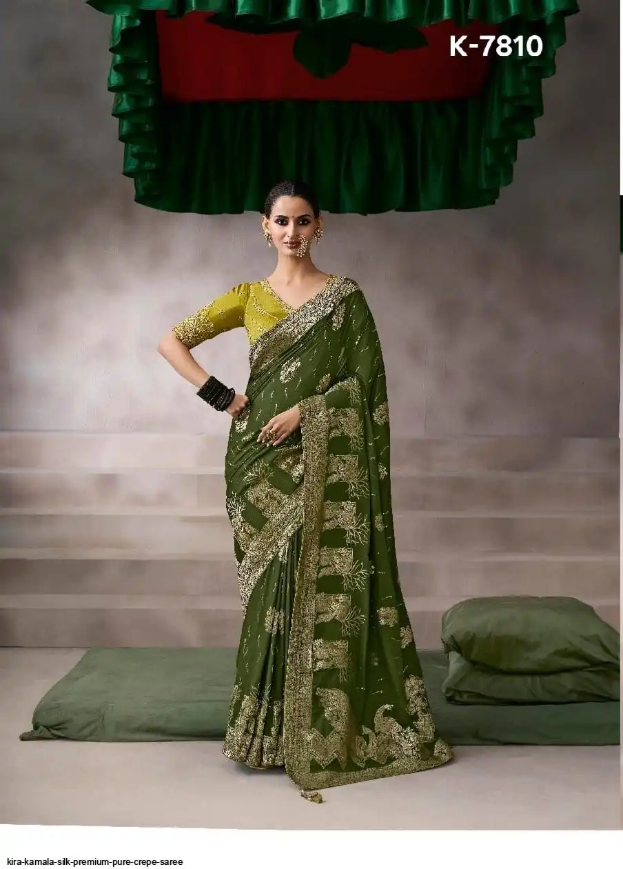 KIRA KAMALA SILK PREMIUM PURE CREPE SAREE 7810