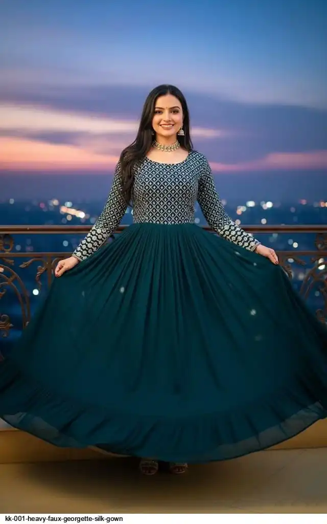 KK 001 HEAVY FAUX GEORGETTE SILK GOWN 2