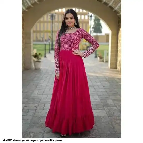 KK 001 HEAVY FAUX GEORGETTE SILK GOWN 3