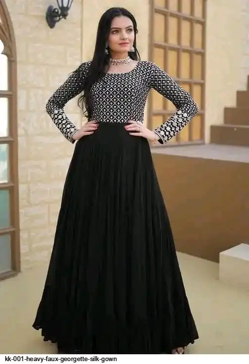 KK 001 HEAVY FAUX GEORGETTE SILK GOWN 5