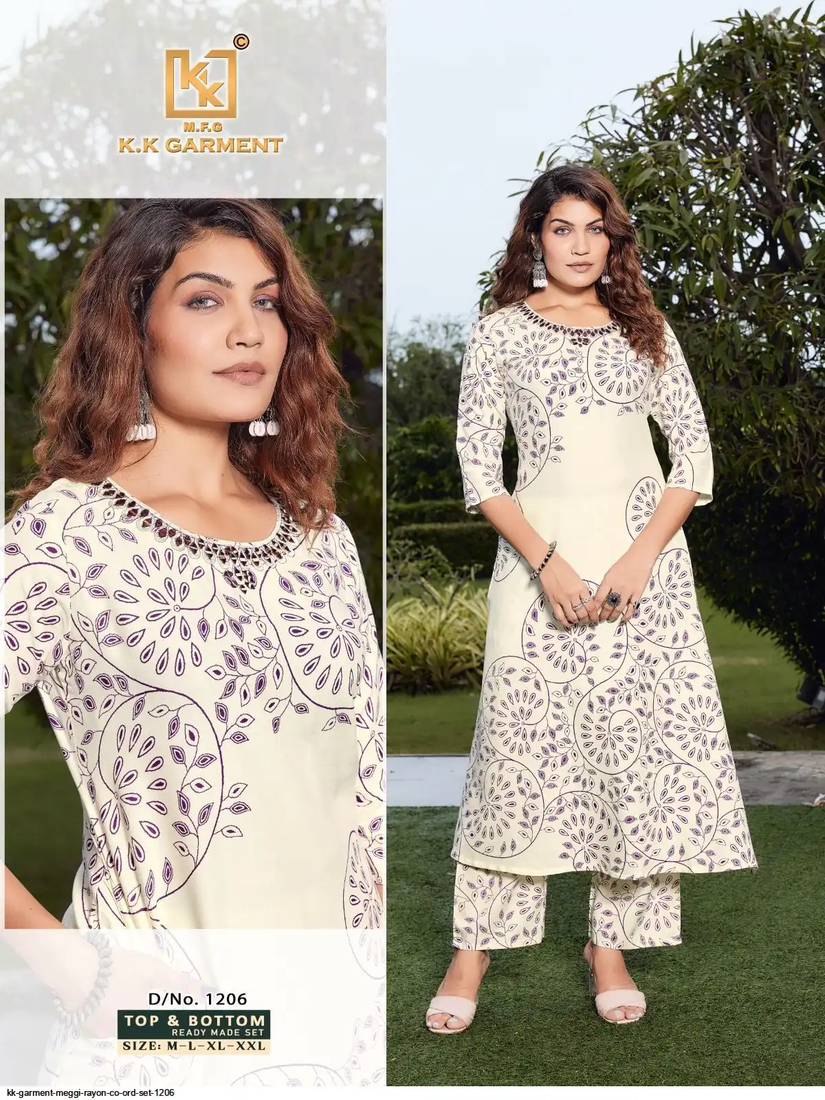 KK GARMENT MEGGI RAYON CO ORD SET 1206