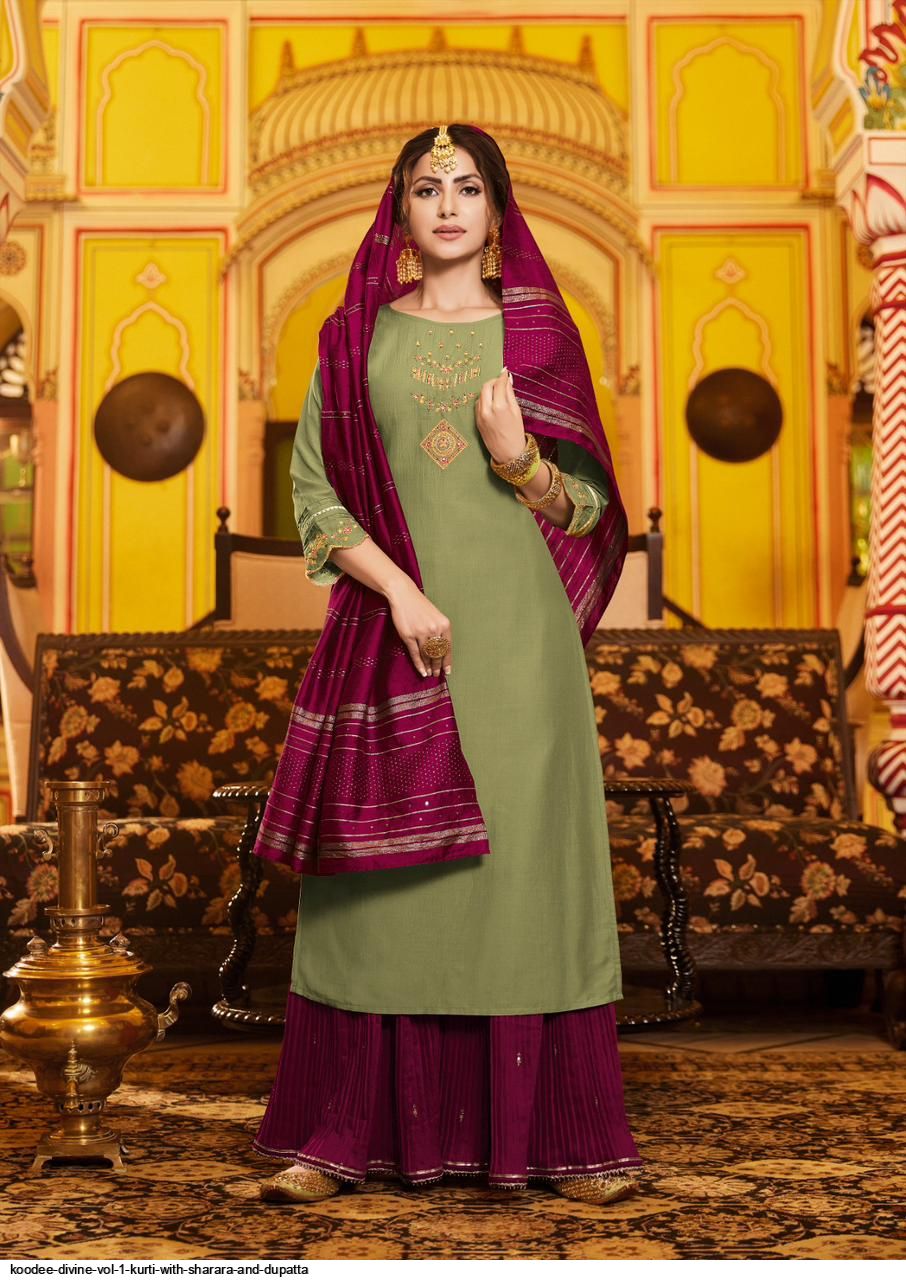 DESIGNER COTTON KURTI WITH PANT 1809