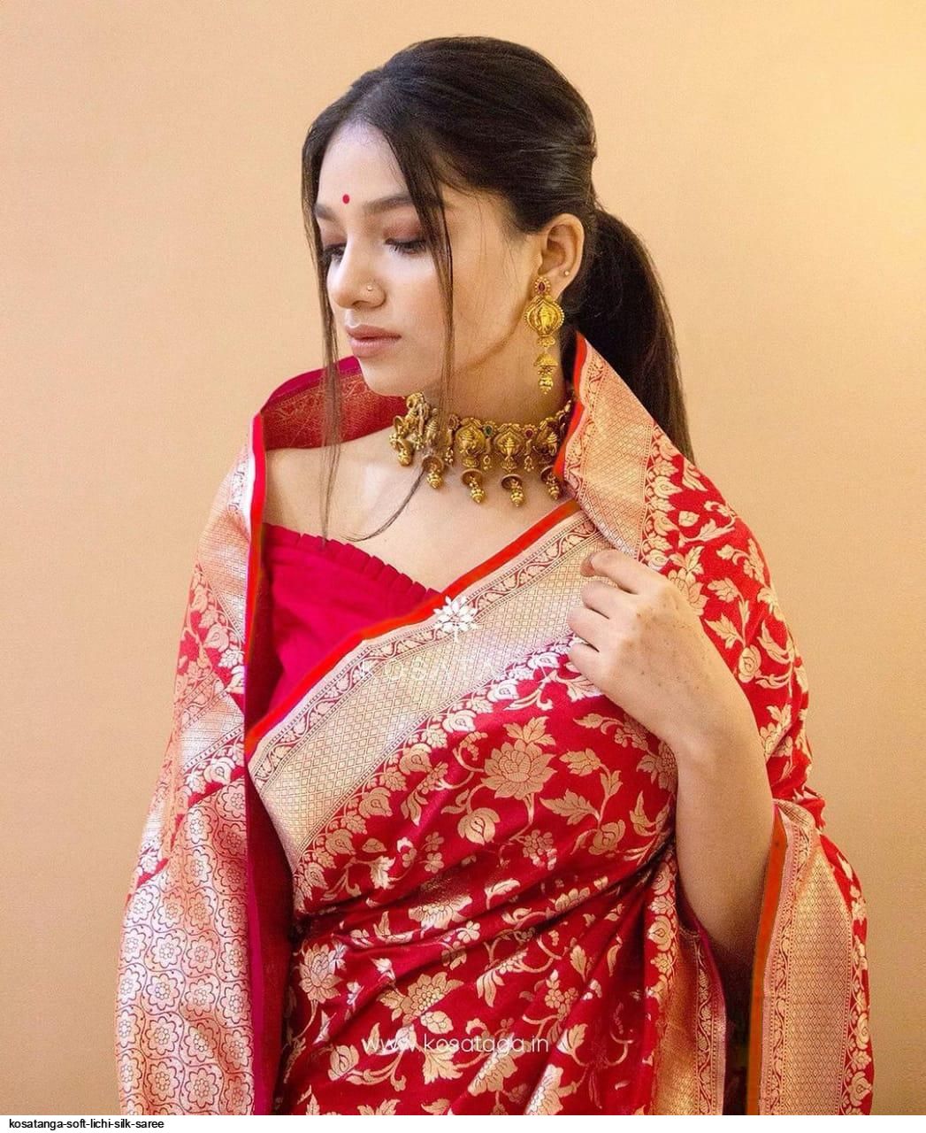 KOSATANGA SOFT LICHI SILK SAREE