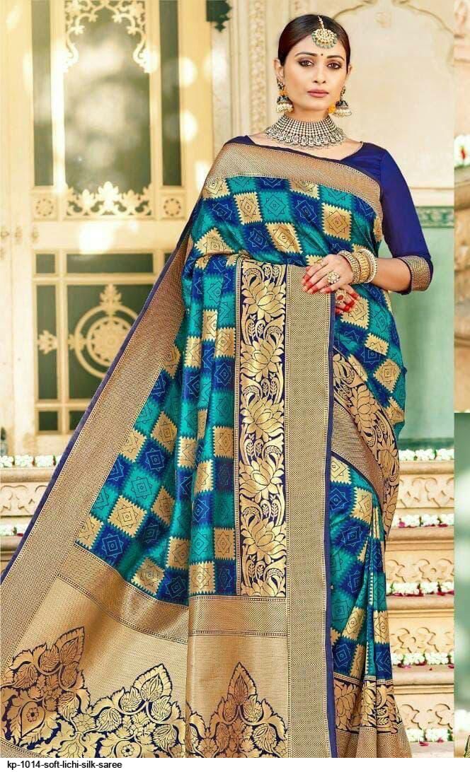 KP 1014 SOFT LICHI SILK SAREE B