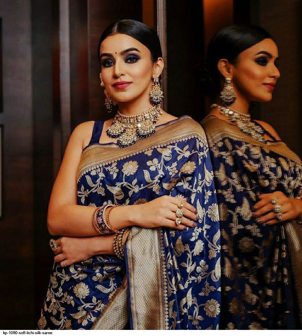 KP 1080 SOFT LICHI SILK SAREE