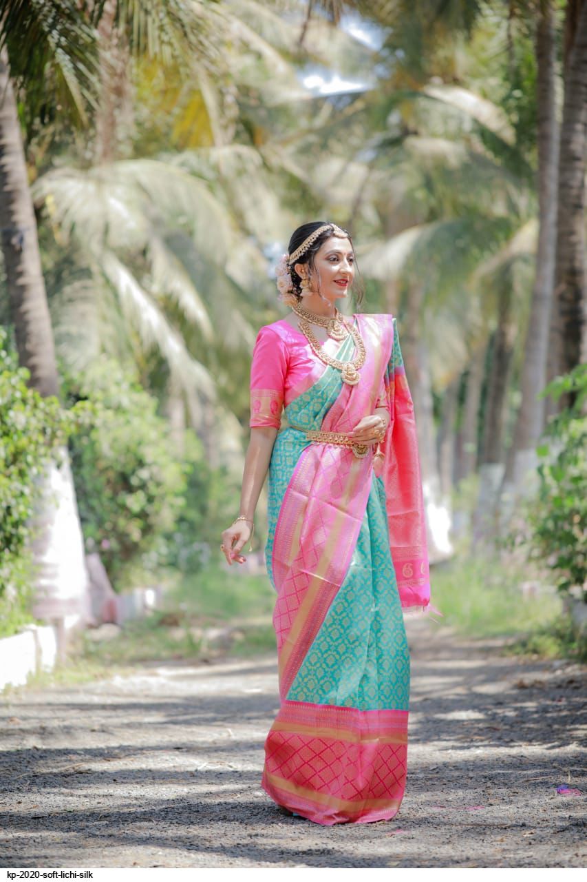 SOFT LICHI SILK SAREE 2020