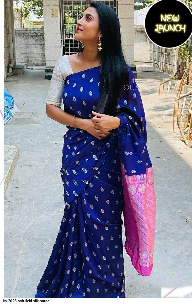 KP 2025 SOFT LICHI SILK SAREE