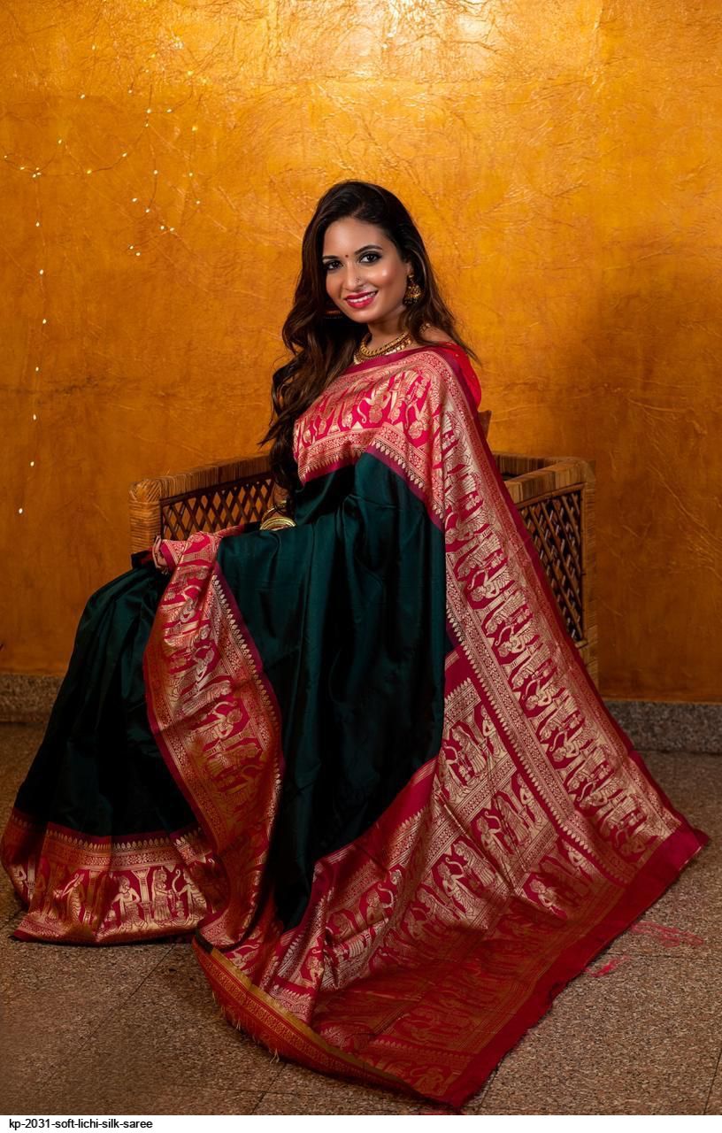 KP 2031 SOFT LICHI SILK SAREE