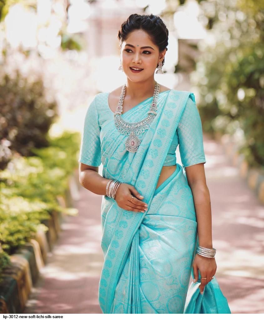 KP 3012 NEW SOFT LICHI SILK SAREE