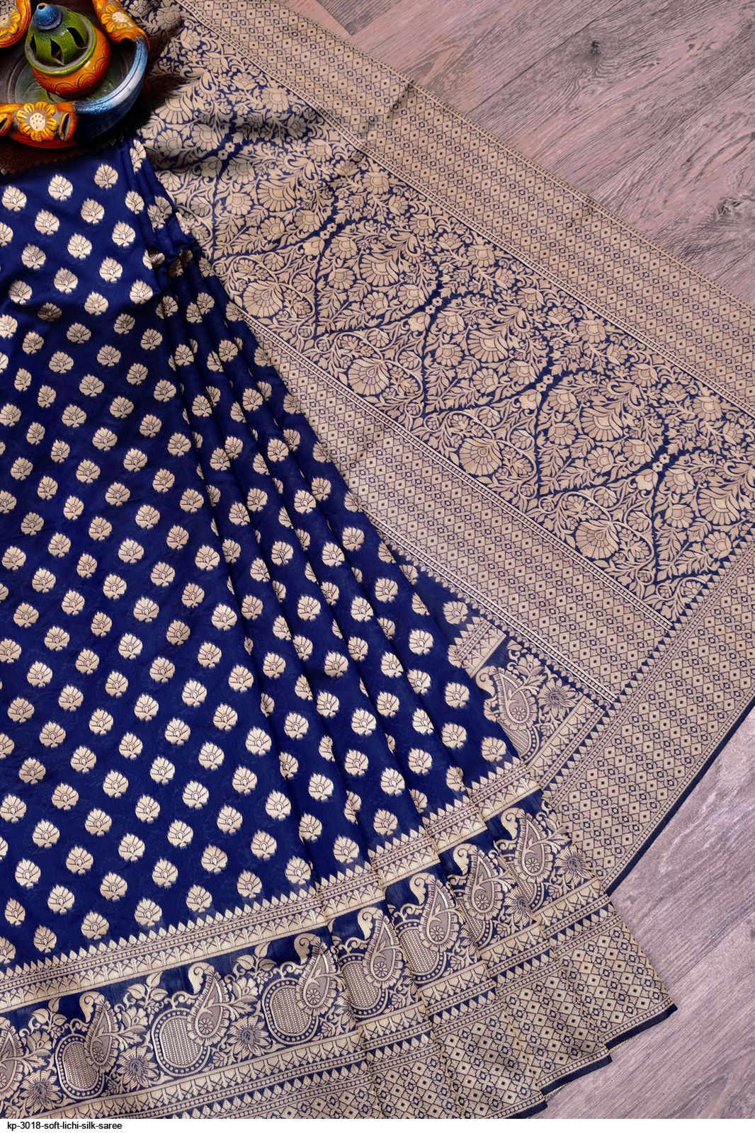 KP 3018 SOFT LICHI SILK SAREE B