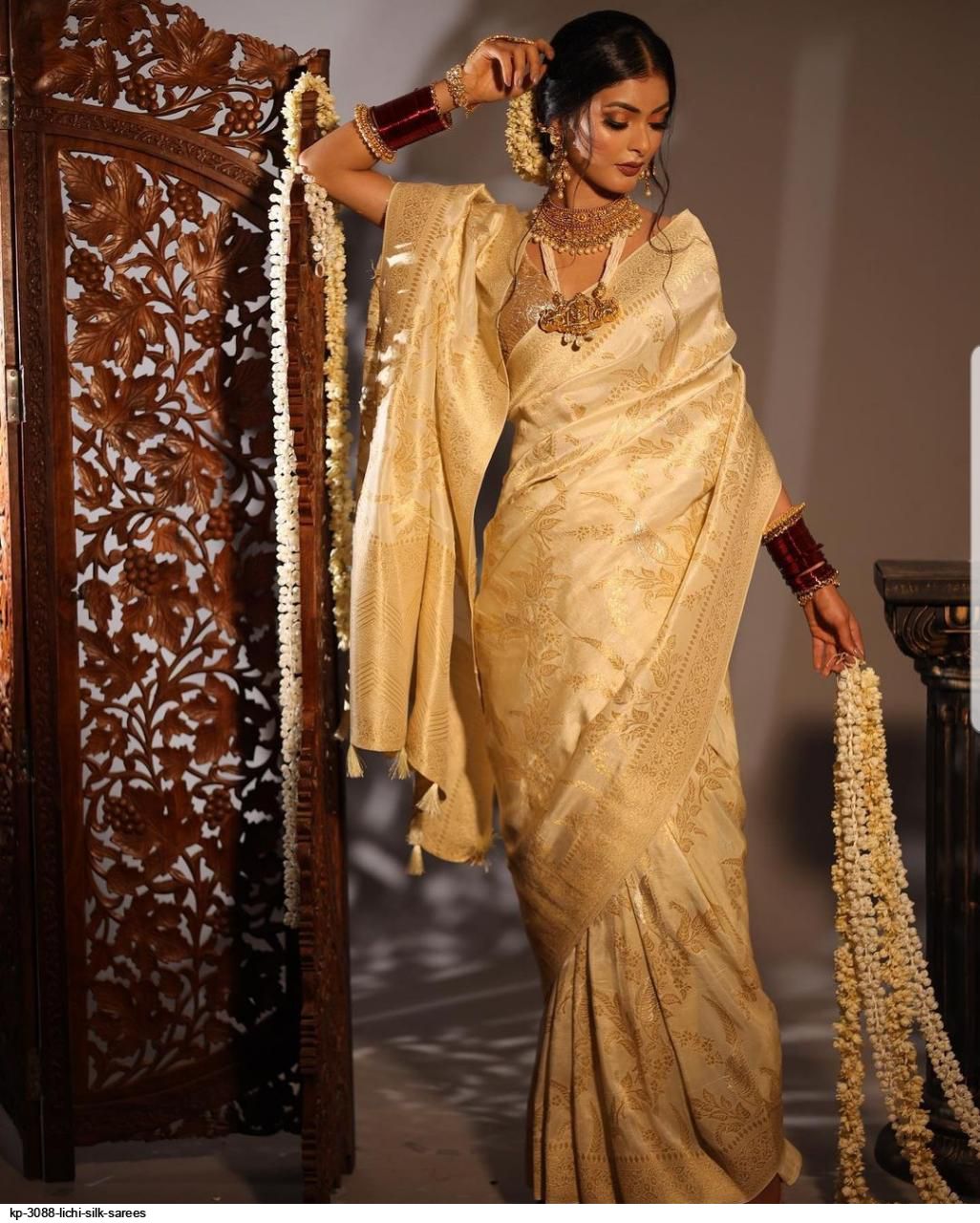 KP 3088 LICHI SILK SAREES
