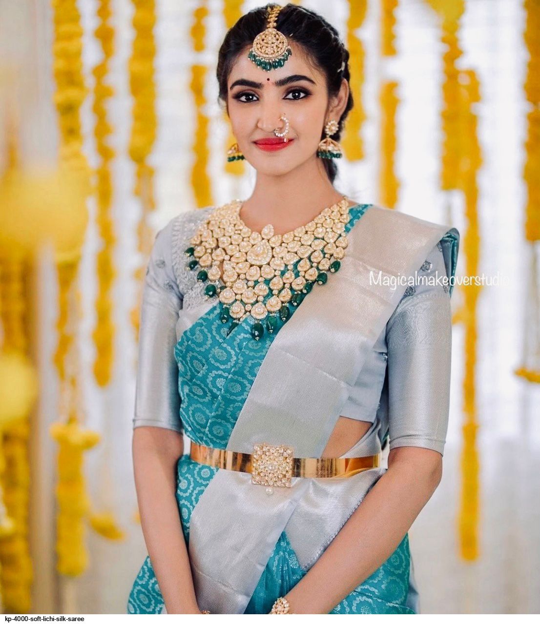 KP 4000 SOFT LICHI SILK SAREE B